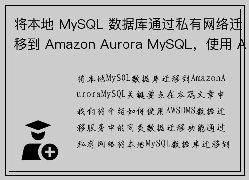 将本地 MySQL 数据库通过私有网络迁移到 Amazon Aurora MySQL，使用 AWS 